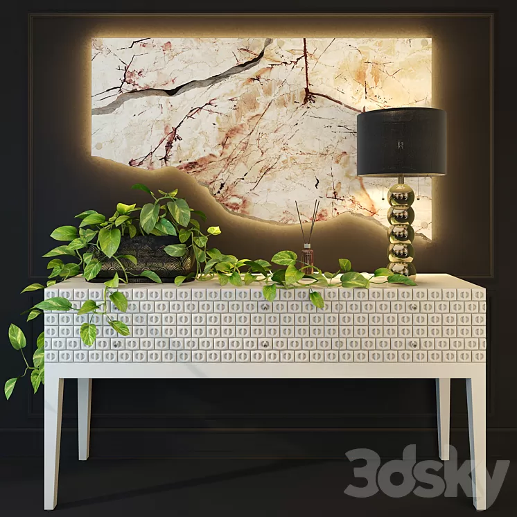 Curbstone / console Natural Chic. Bizzotto 3D Model Curbstone / console Natural Chic. Bizzotto 3D Model