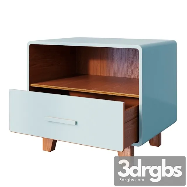 Curbstone Cosgrove 1 Drawer Nightstand Aqua 3D Model Download