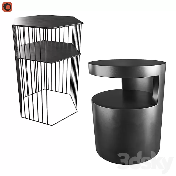 Curbstone metal Topim bedside table Newark La Redoute 3D Model Curbstone metal Topim bedside table Newark La Redoute 3D Model
