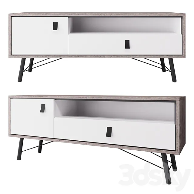 Curbstone Ry white TV unit 3DModel Curbstone Ry white TV unit 3DModel