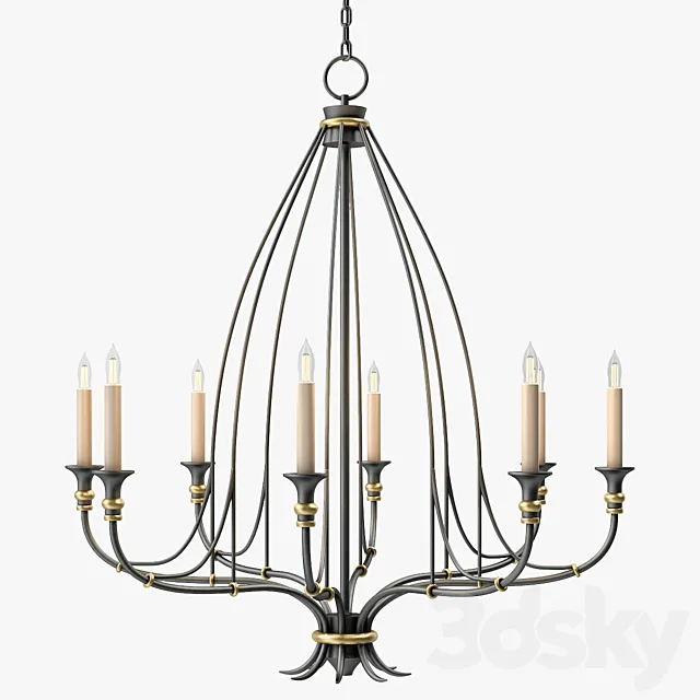 Currey and Company Folgate Chandelier Small 3D Model Currey and Company Folgate Chandelier Small 3D Model