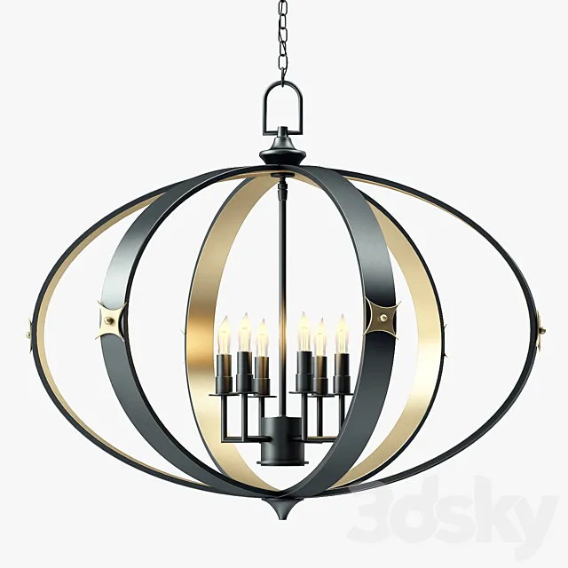 Currey and Company Huntsman Chandelier 3D Model Currey and Company Huntsman Chandelier 3D Model