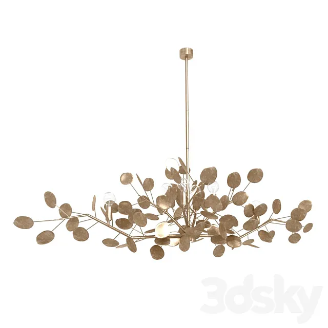 Currey and company Lunaria Oval Chandelier 3D Model