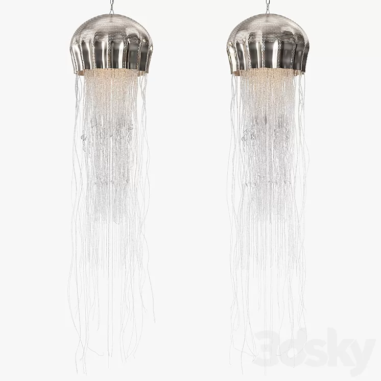 Currey and Company Medusa Pendant Large 3D Model Currey and Company Medusa Pendant Large 3D Model