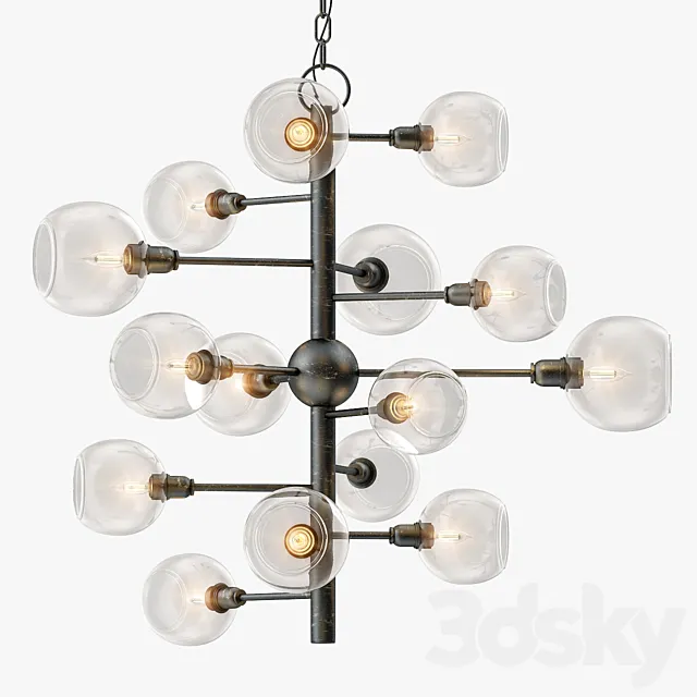Currey and Company Panpoint Chandelier 3D Model Currey and Company Panpoint Chandelier 3D Model