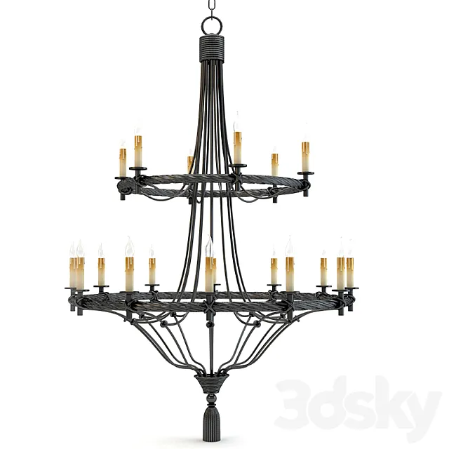 Currey and Company Priorwood Chandelier Lighting 3DModel Currey and Company Priorwood Chandelier Lighting 3DModel