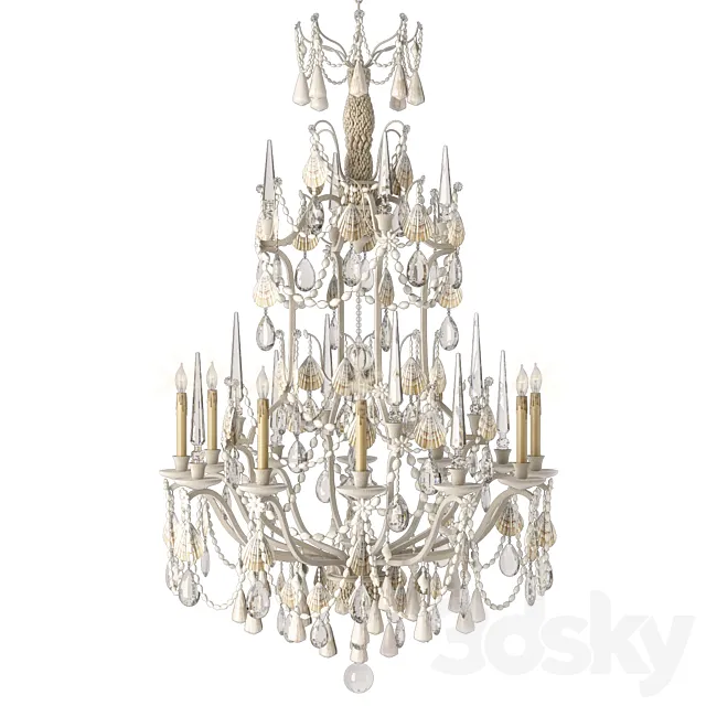 Currey Buttermere chandelier Large 3D Model Currey Buttermere chandelier Large 3D Model