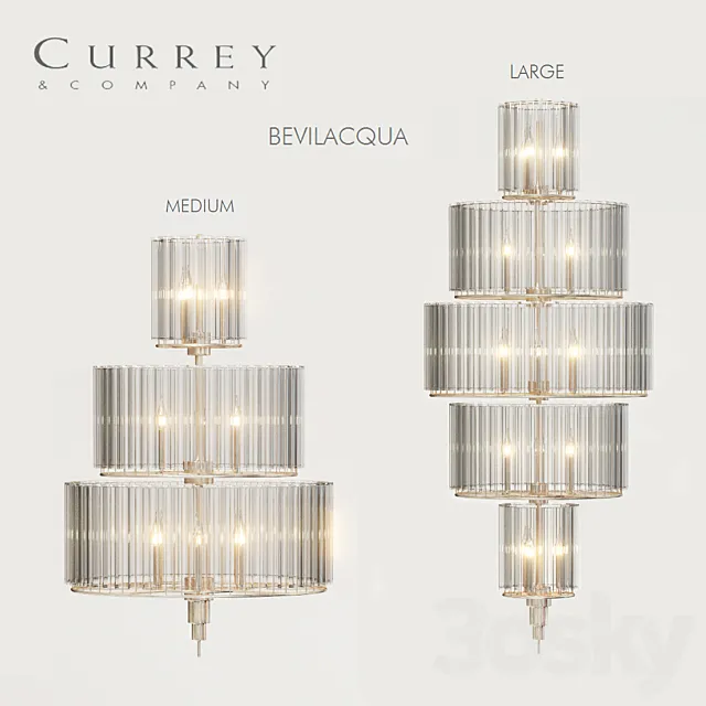 Currey & Compamy BEVILACQUA Medium and Large chandeliers 3DModel Currey & Compamy BEVILACQUA Medium and Large chandeliers 3DModel