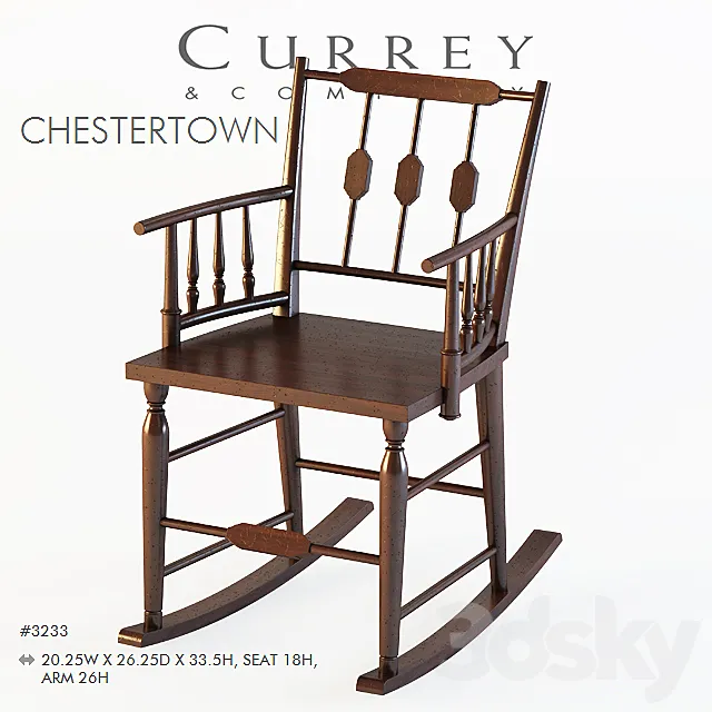 Currey & Company _ Chestertown Rocking Chair 3D Model