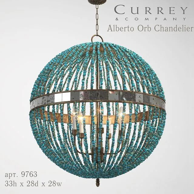 Currey & company Alberto Orb Chandelier 3D Model Currey & company Alberto Orb Chandelier 3D Model