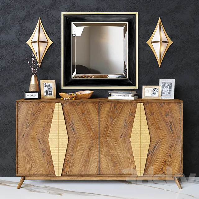 Currey & Company Arren Credenza 3D Model Currey & Company Arren Credenza 3D Model