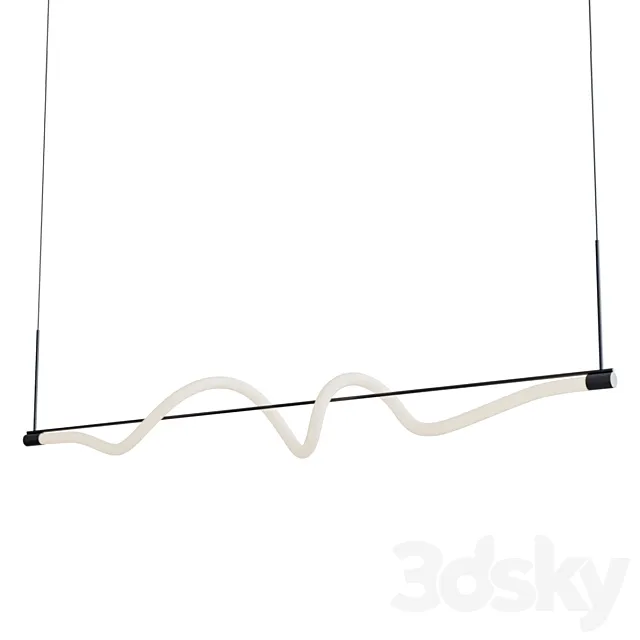 Cursive linear pendant 3D Model