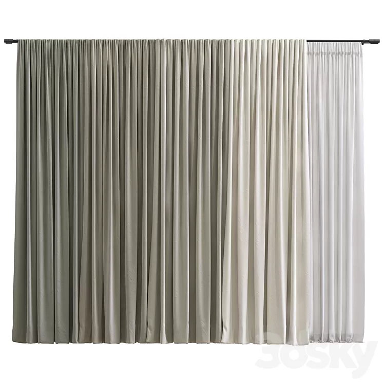 Curtain #100 3D Model Free Download