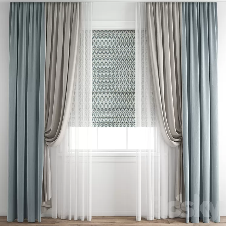 Curtain 333 3D Model Free Download