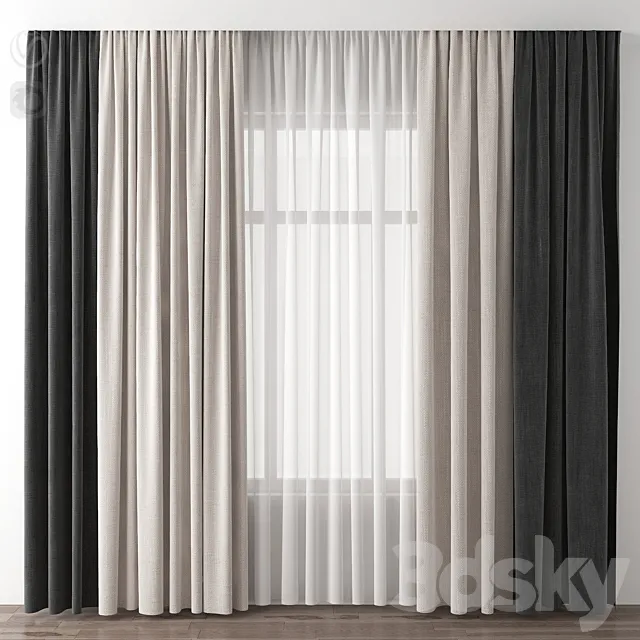 Curtain 3D Model Curtain 3D Model