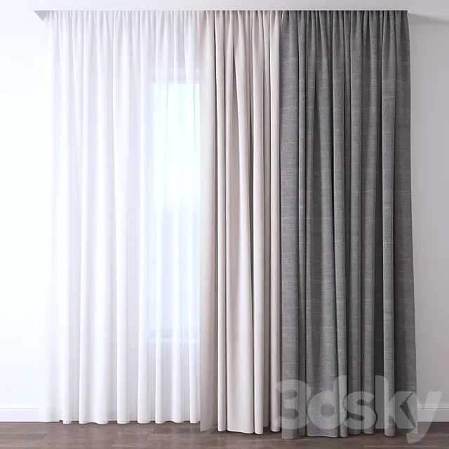Curtain 3D Model Curtain 3D Model