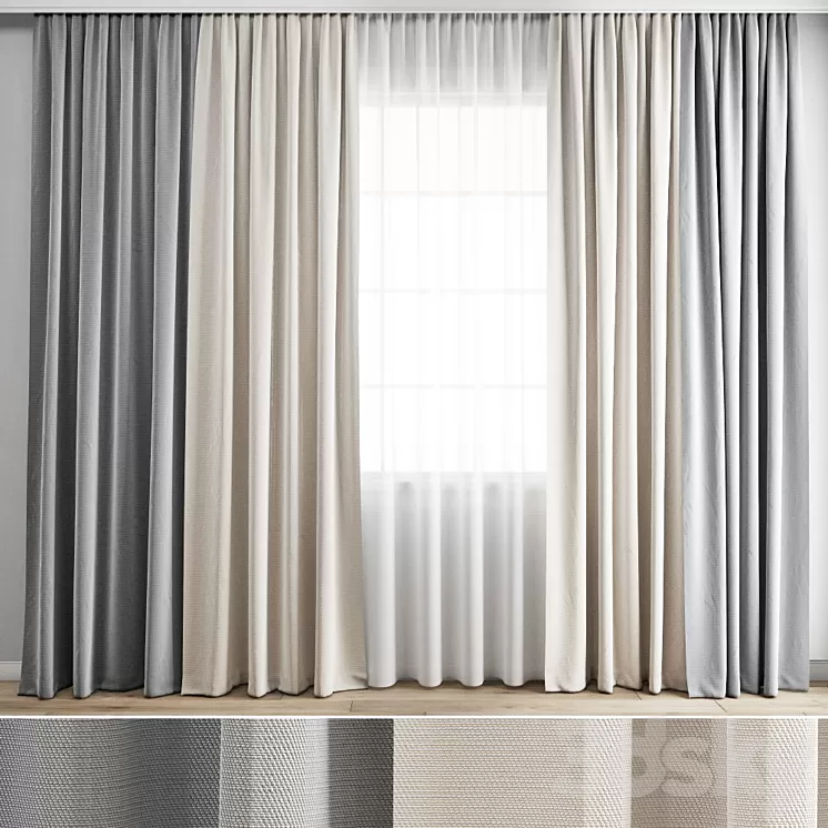 Curtain 406 3D Model Free Download