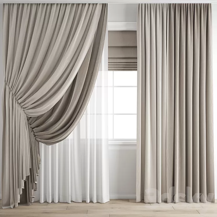 Curtain 444 3D Model Free Download