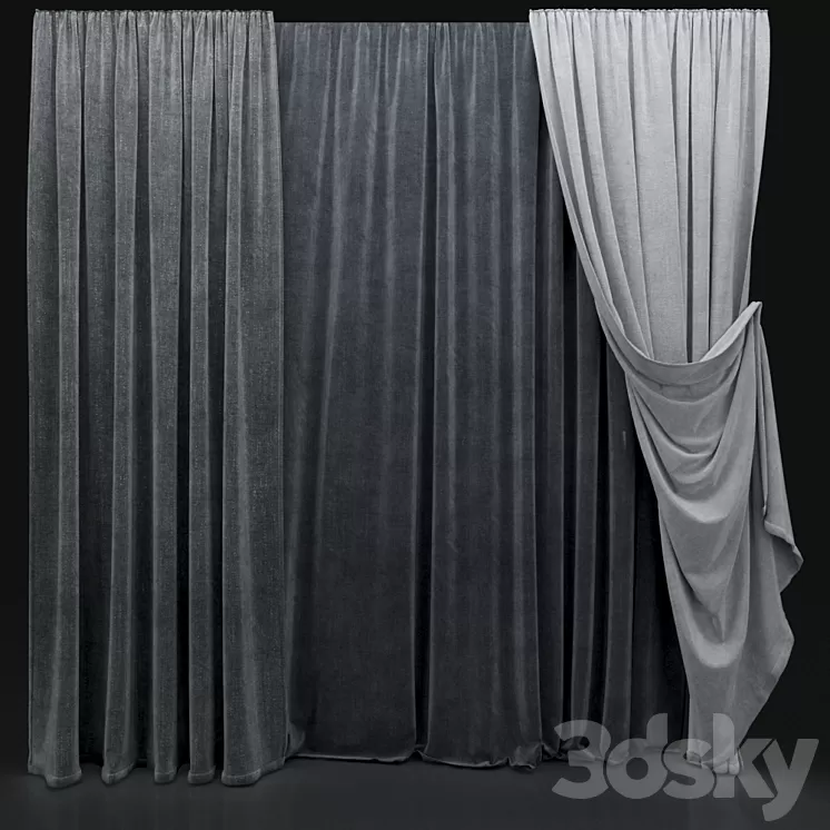 Curtain 444 3D Model Curtain 444 3D Model