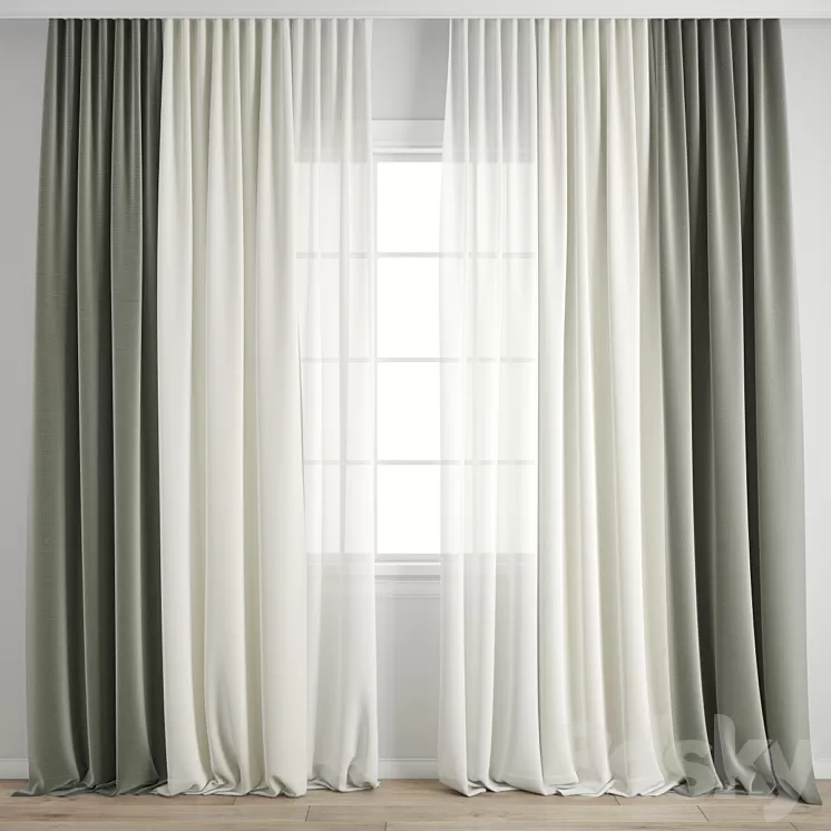 Curtain 580 3D Model Free Download