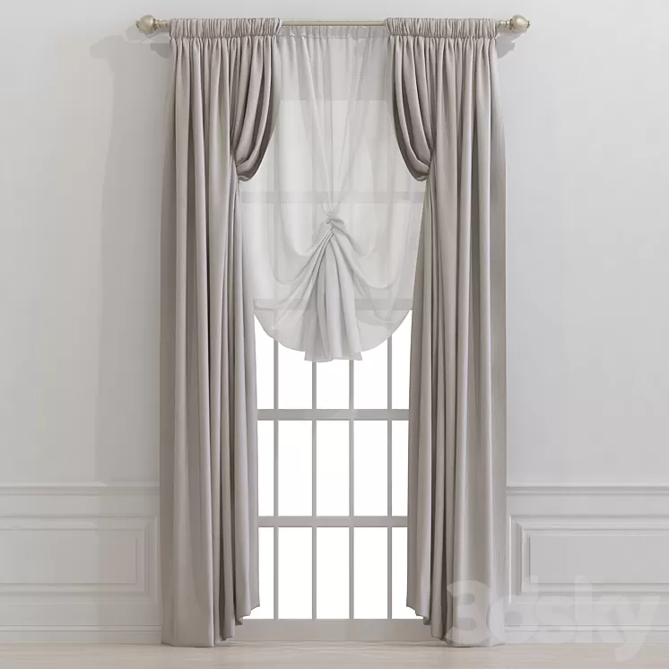 Curtain 890 3D Model Free Download