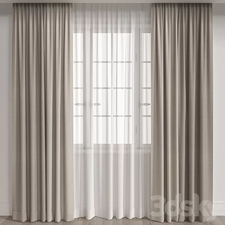 Curtain A004 3D Model Free Download