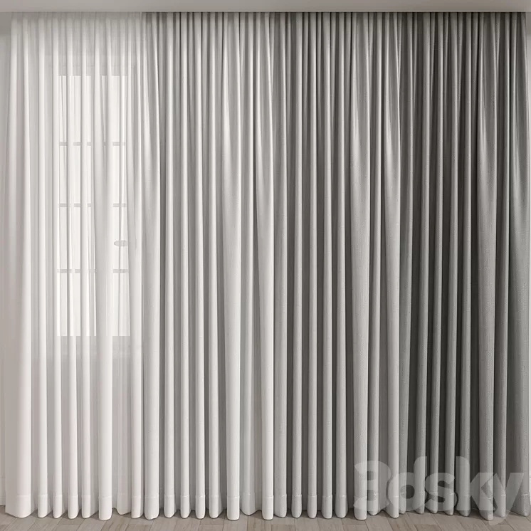 Curtain A032 3D Model Free Download