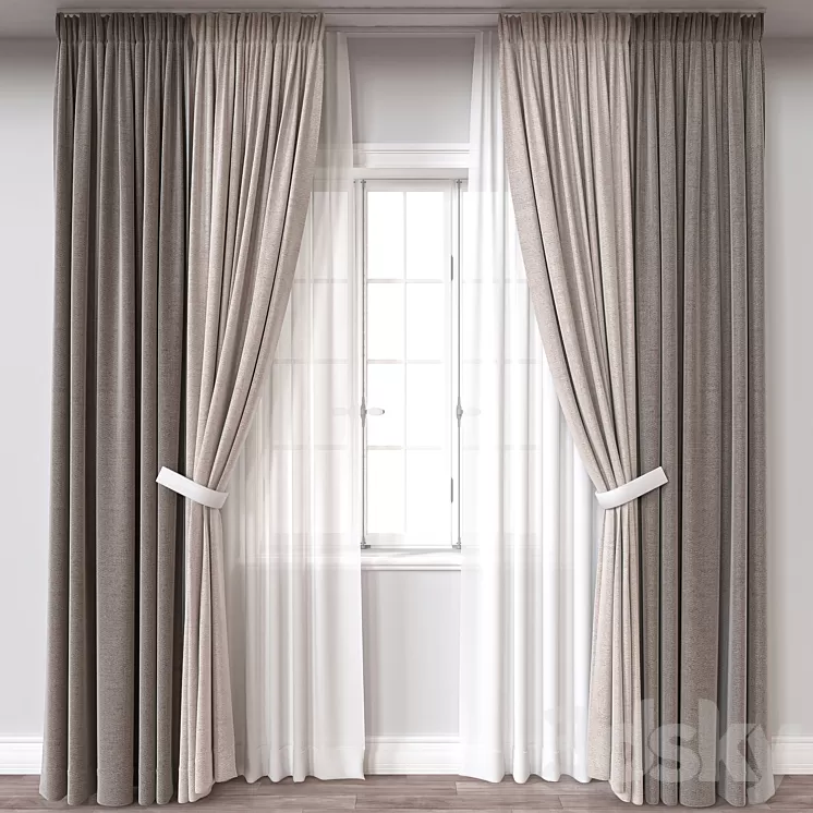 Curtain A166 3D Model Free Download