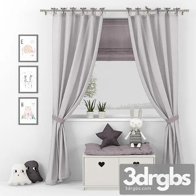Curtain And Decor 12 3D Model Download