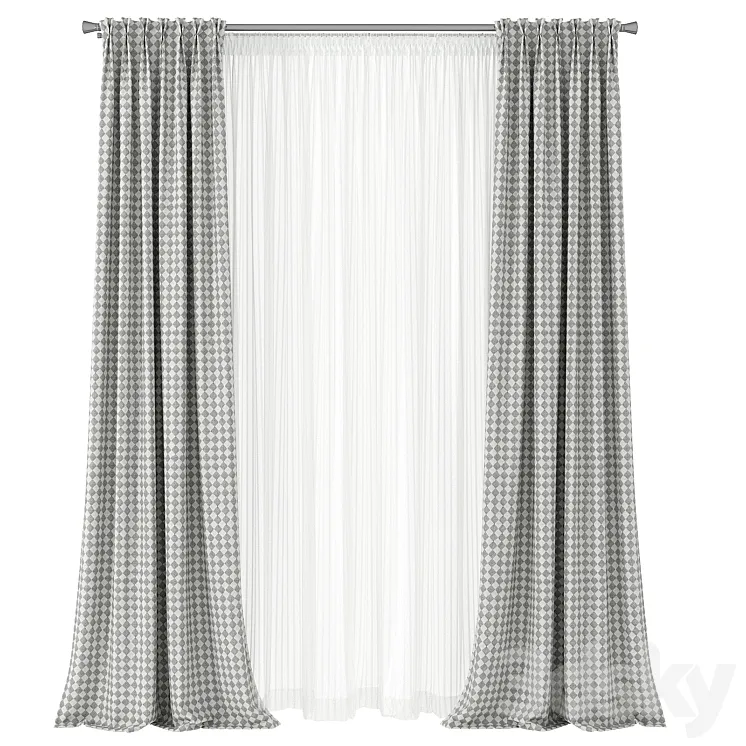 Curtain Argyle 3D Model Free Download