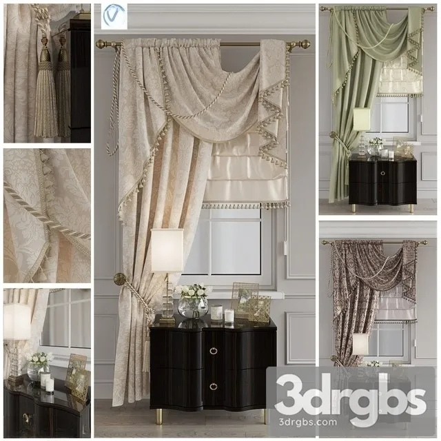 Curtain Blind Classic 01 3D Model Download