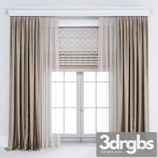 Curtain Brown 3D Model Download