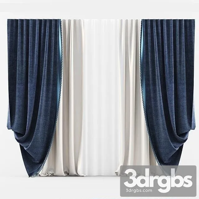 Curtain Classic Blue 3D Model Download