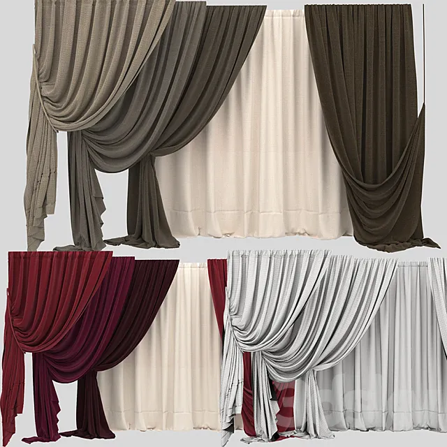 Curtain collection 10 3D Model