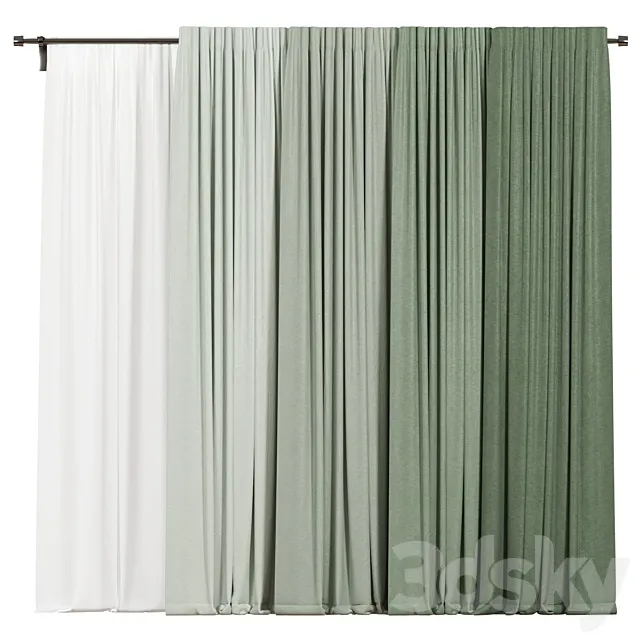 Curtain collection 3D Model Curtain collection 3D Model
