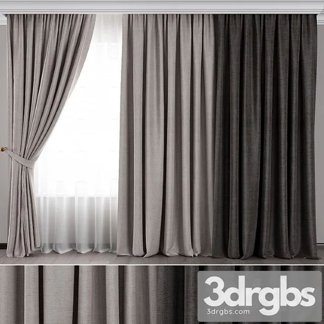 Curtain For Interior 029 3 3D Model Download