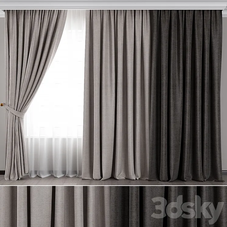 Curtain for Interior 029 3D Model Free Download