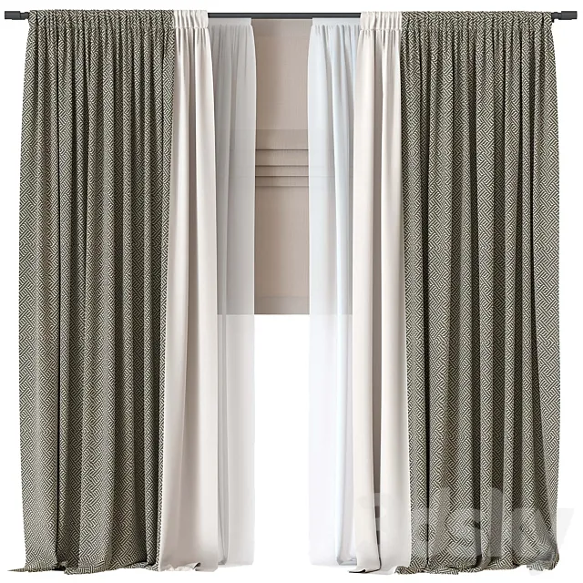 Curtain For interior N075 3D Model