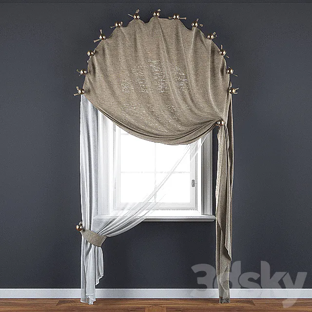 Curtain for the arched window 3DModel