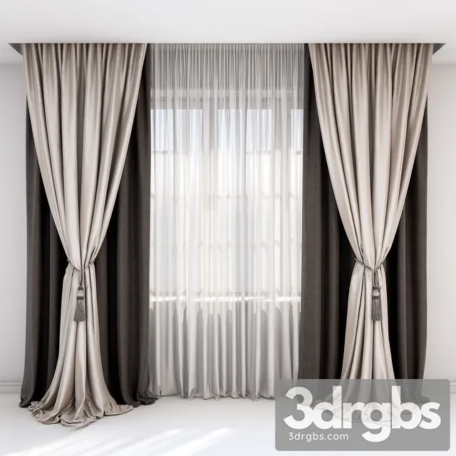 Curtain Neoclassic Luxury 3D Model Download