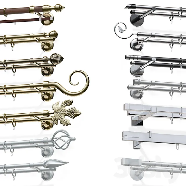 Curtain rails 14sht 3DModel