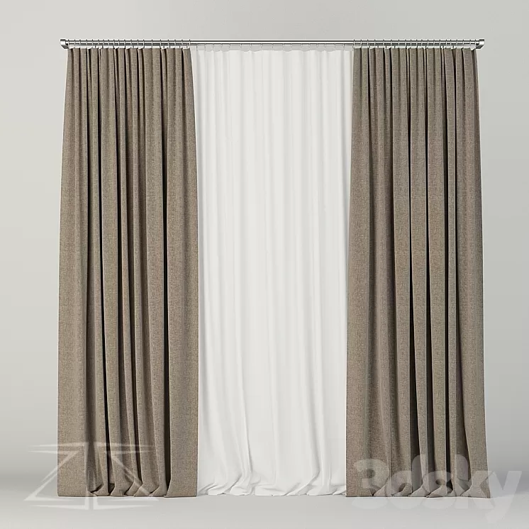 Curtain set 2 3D Model