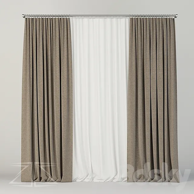 Curtain set 2 3DModel