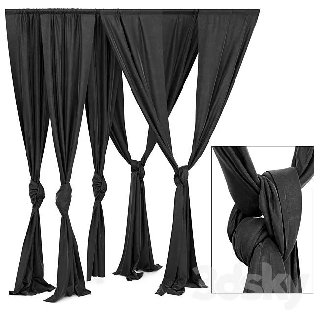 Curtain set 3D Model Curtain set 3D Model