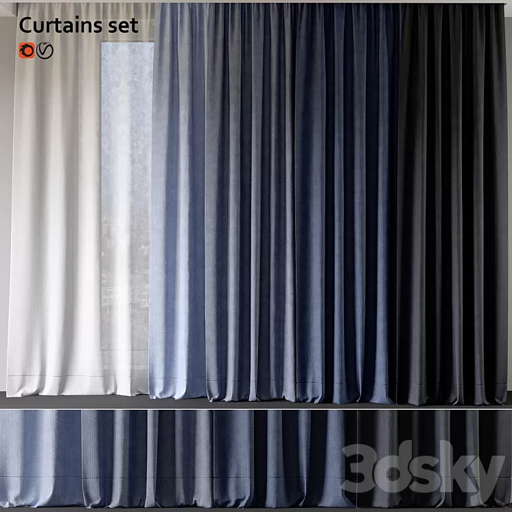Curtain Set 3D Model Free Download
