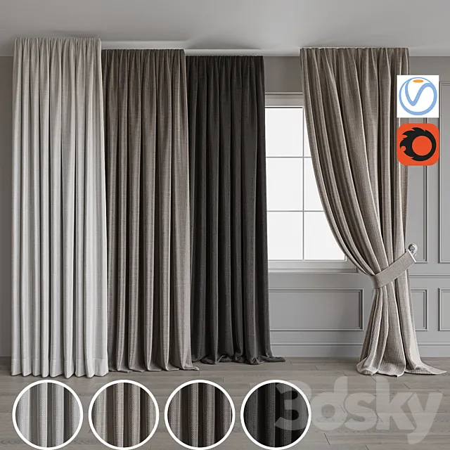 Curtain set 80 3DModel Curtain set 80 3DModel