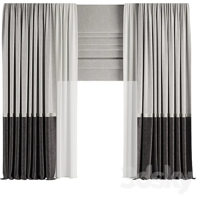 Curtain Set M53 3D Model Curtain Set M53 3D Model