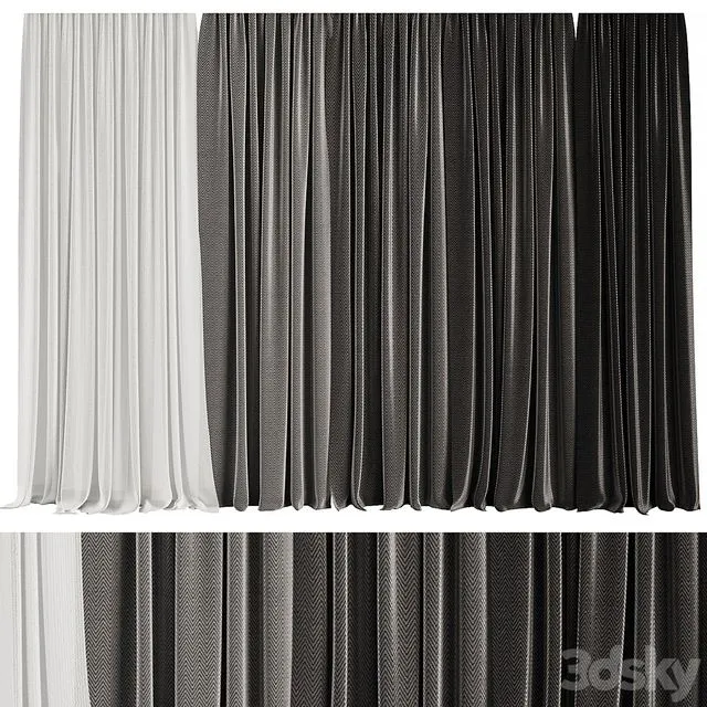 Curtain Set M9 3D Model Curtain Set M9 3D Model