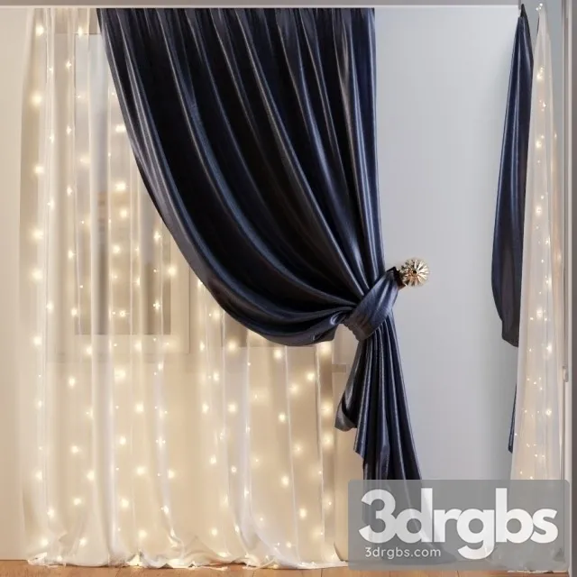 Curtain Shade With A Garland 3D Model Download