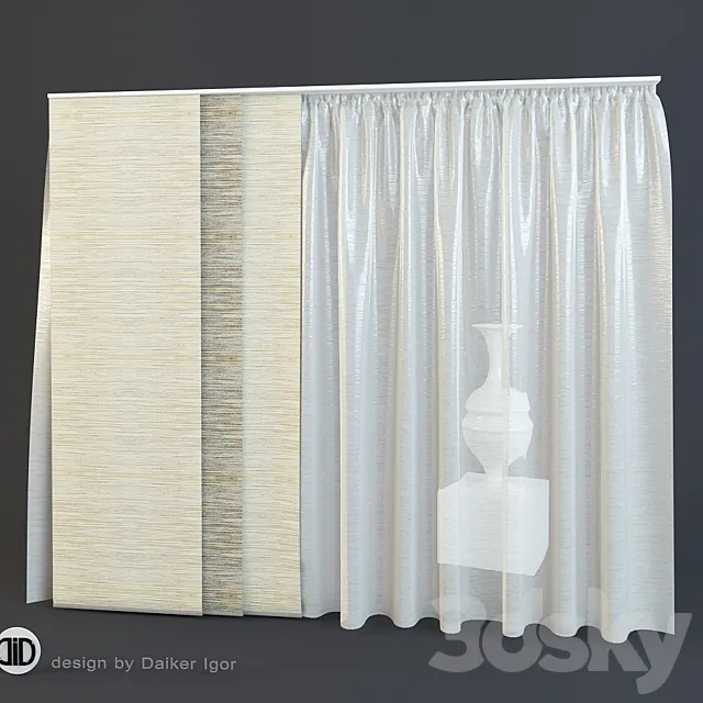 Curtain sliding sectional 3DModel
